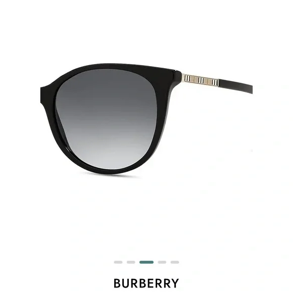 BURBERRY ICON STRIPE 55MM WAYFARER SUNGLASSES BLACK